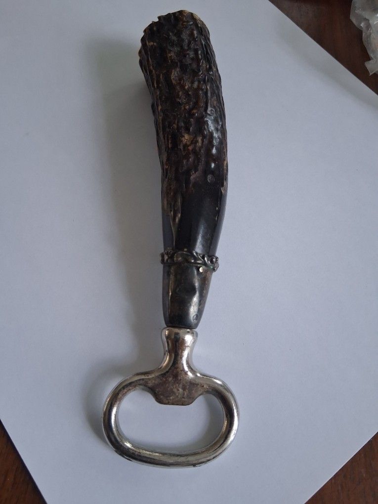 1959 Horn  Bottle Opener, With Sterling Silver.