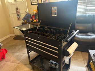 Husky toolbox packed with craftsman and husky tools