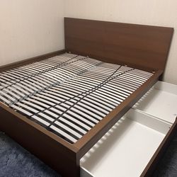 King bed frame with storage 