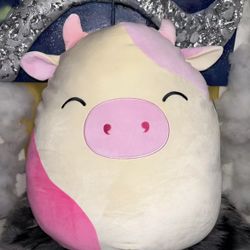 Squishmallows Original 20-Inch Caedyn Cream Cow Jumbo Plush with Pink Spots New