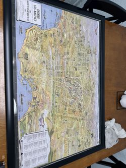 Map Of Los Angeles Poster In Frame
