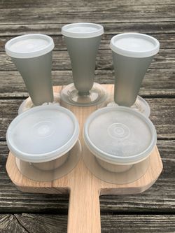 Vintage Tupperware, Parfait And Dessert Cups Smokey Gray