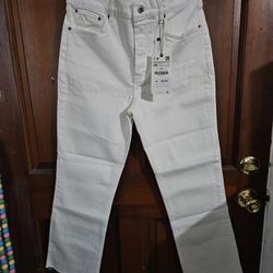 Zara The Dreed Flare Women's White Jeans Size 8