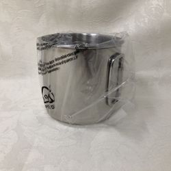 16oz Stainless Steel Metal Drink Cup Mug W/Handle - New In Packaging 