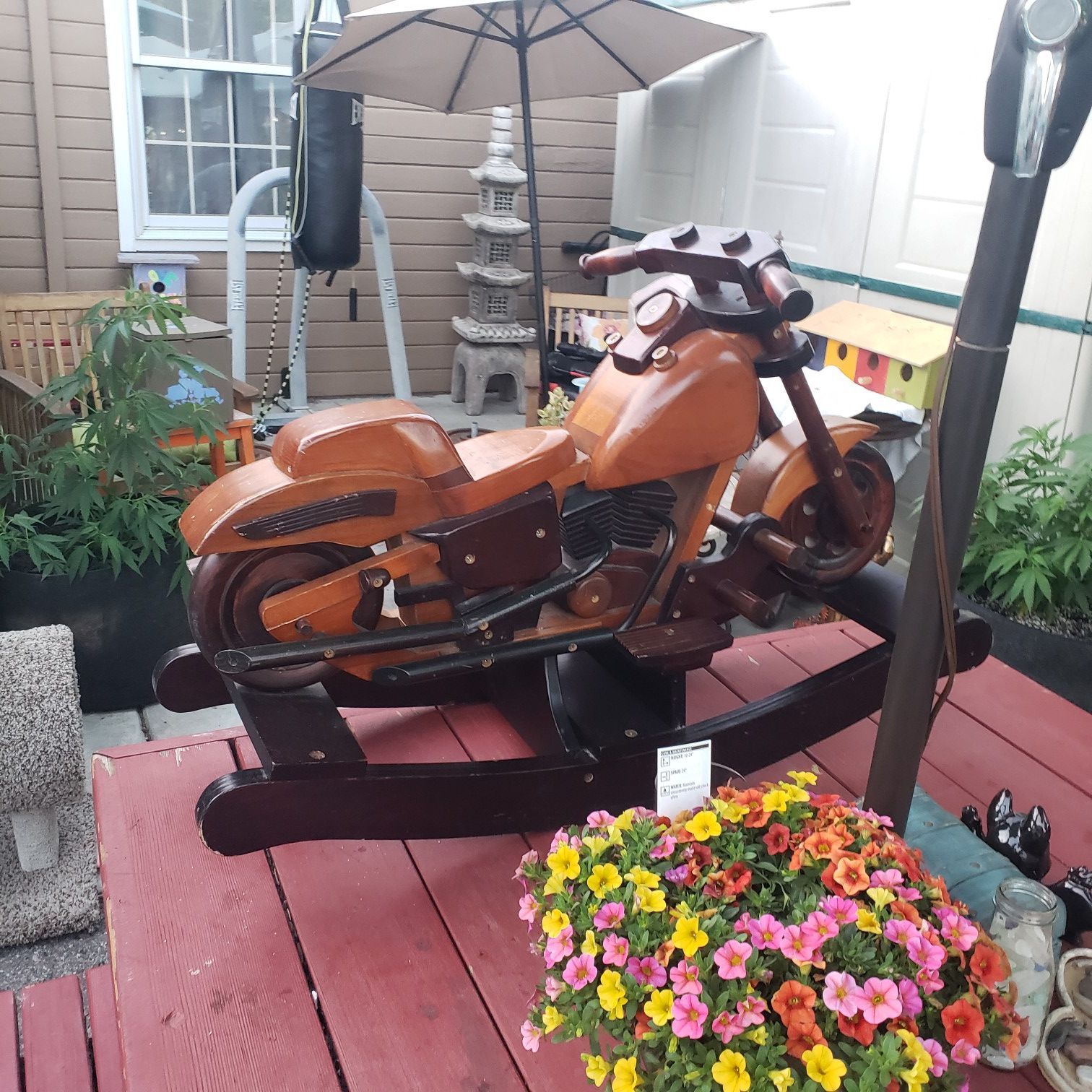 Wooden rocker motorcycle
