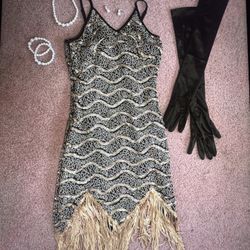 New Small Flapper Costume Dress Evening
