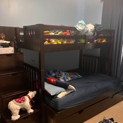 Bunk Bed Bottom Is Full Size/ Mattresses Included 