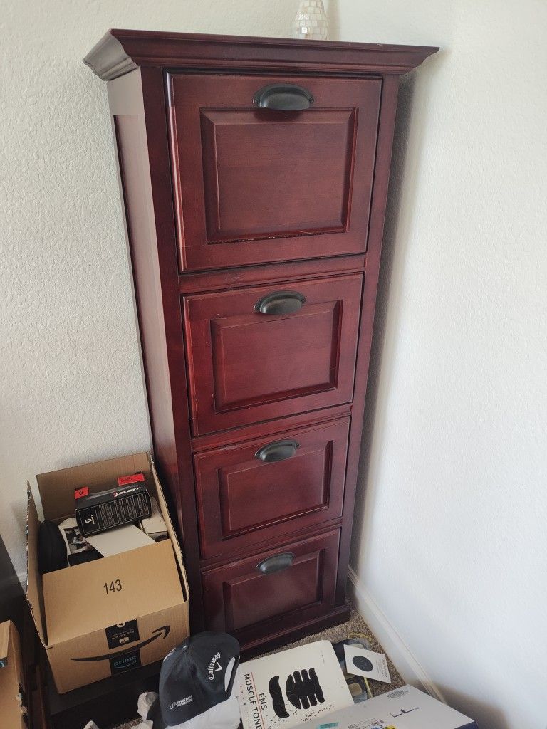 Dark Cherry color wood file cabinet