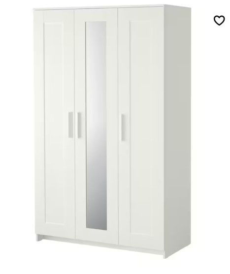 Like New! IKEA 3 Door Wardrobe With Mirror & Shelving Pre-Assembled.