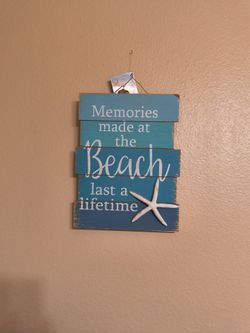 Beach Theme Wooden Wall Sign