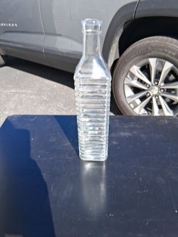Clear glass square bottle