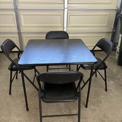 Folding table and 4 chairs
