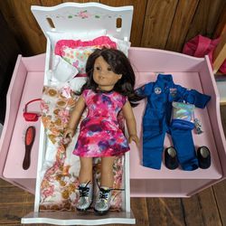 American Girl Doll - Luciana Vega With Astronaut Suit, Bed And Extras