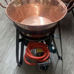 Cazo De Cobre De 18” Con Base I Quemador En Especial 