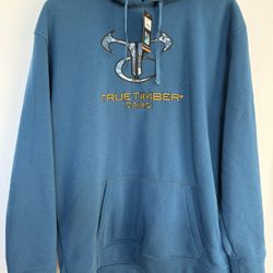 TrueTimber Camo Hoodie 2XL – Men’s Blue Pullover Sweatshirt with Logo