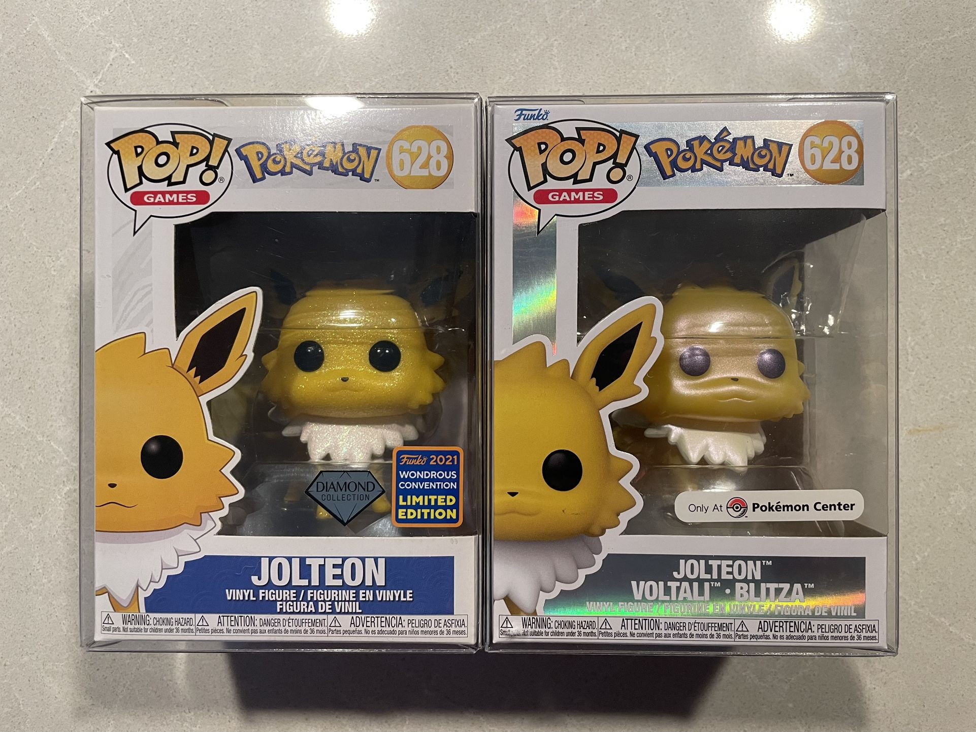 Diamond Pearlescent Jolteon Funko Pop Set *MINT* 2021 WonderCon Convention Center Exclusive Pokemon 628 Eevee Games