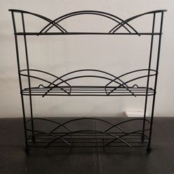 Black wire spice rack.