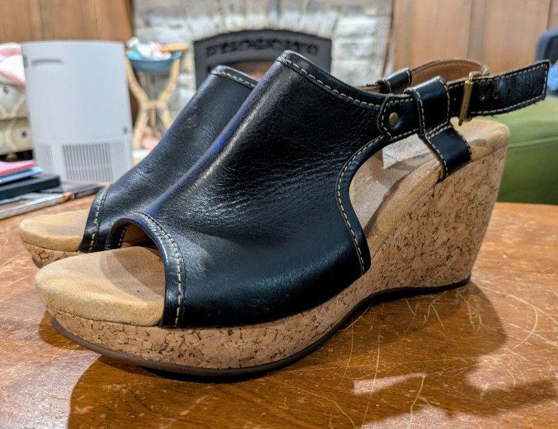 Clark's Genuine Leather Wedge Heels