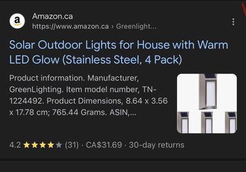 Outdoor Solar Wall Lights (4pack)