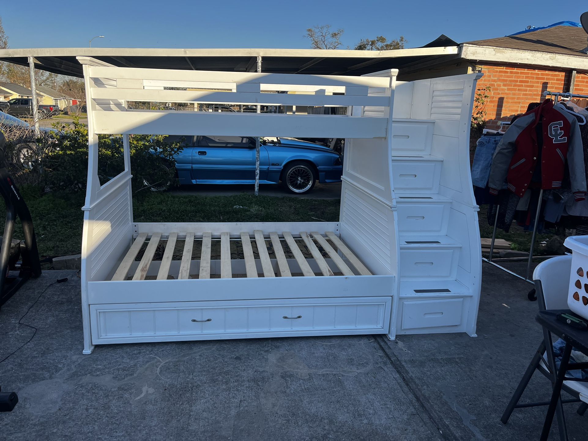 Full Side ,twin Side Bunk Beds Solid Wood