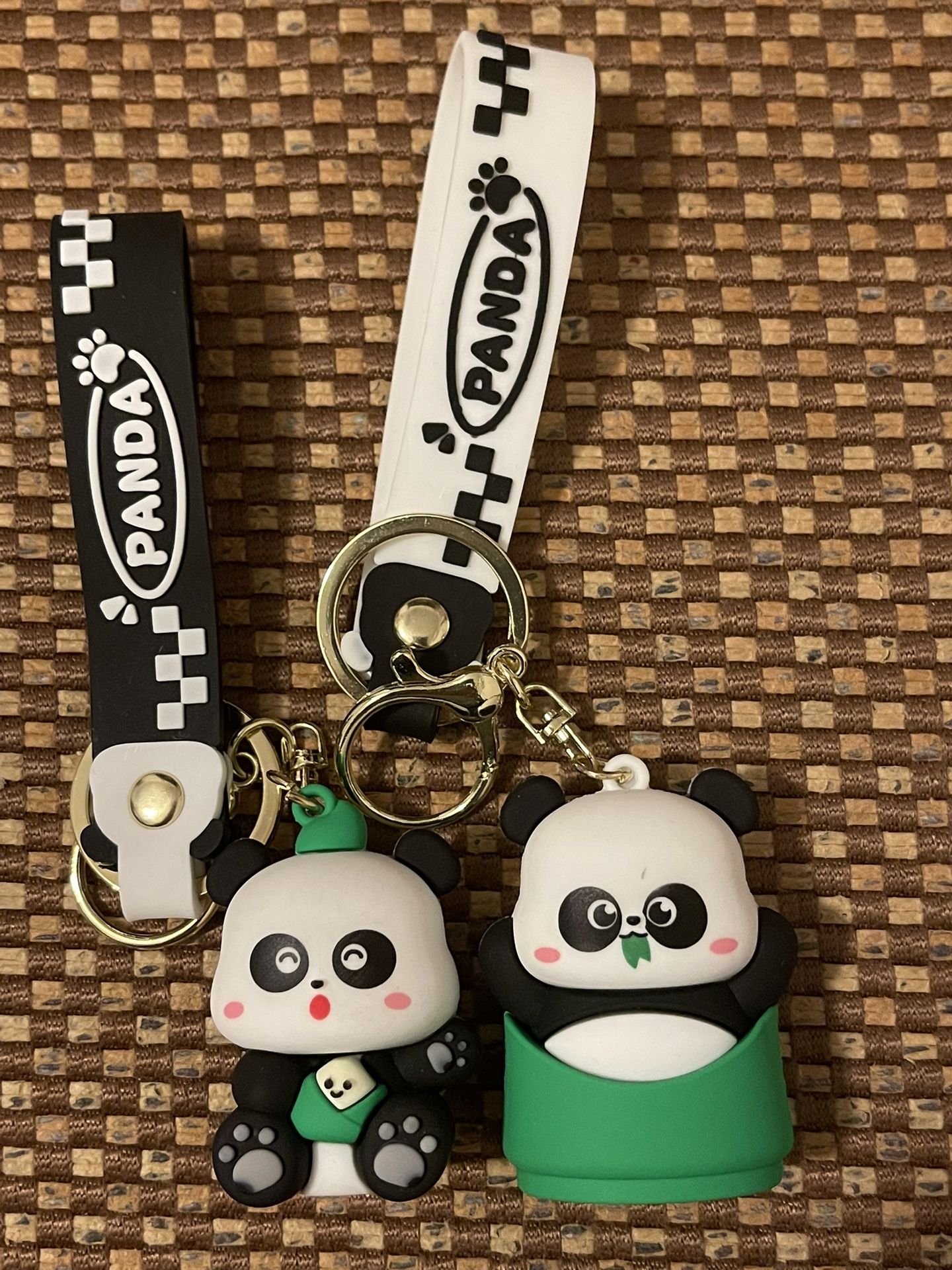 lot of 2 Panda Keychain Cartoon animal keychain