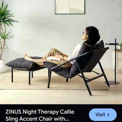 Night Therapy Callie Sling Accent Chair W Ottoman & Side Table