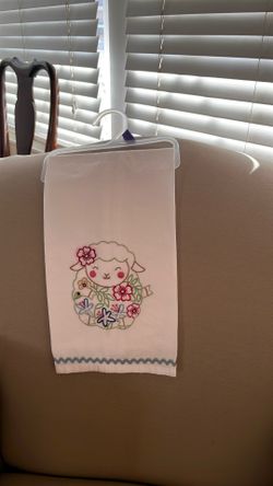 Dish towel hand embroidered