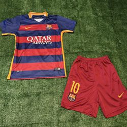 Lionel Messi #10 FC Barcelona Kids Home Jersey 15-16