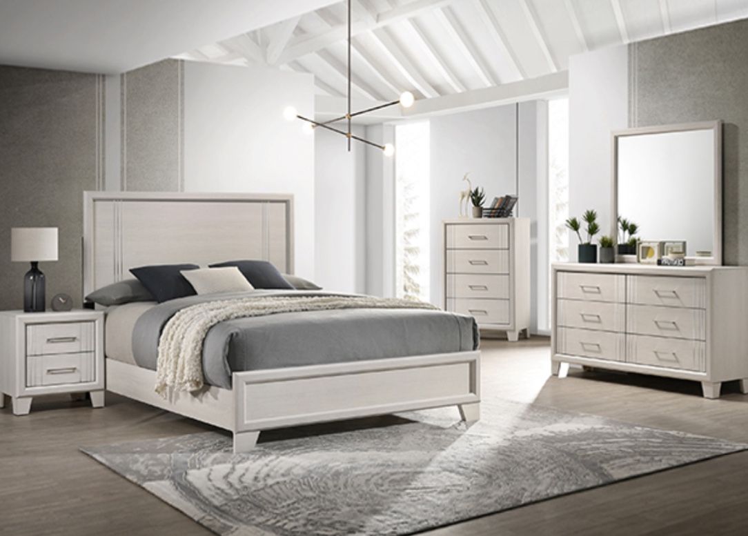Queen Bed Frame. Dresser. Mirror. One Night Stand. More Info Un Description