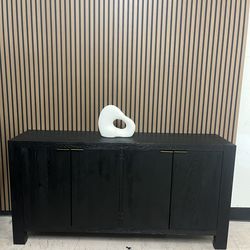 AllModern Block 72" Solid Wood Sideboard Black