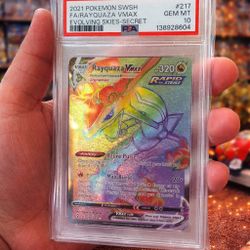 🔥 PSA 10 Rayquaza VMAX Secret Rare #217 – Evolving Skies 🔥 