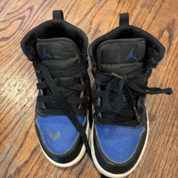 Kids Nike Jordan 1 Size 12 Black And Blue