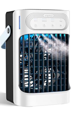 Portable Air Conditioners, 1s fast cooling 16” Standing Fans that Portable AC，120° Oscillating 650ml Water Tank, 5Modes & 4Speeds Cooling Fans