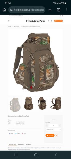 Fieldline Pro Series Glenwood Canyon Hunting frame pack features Realtree Edge camouflage