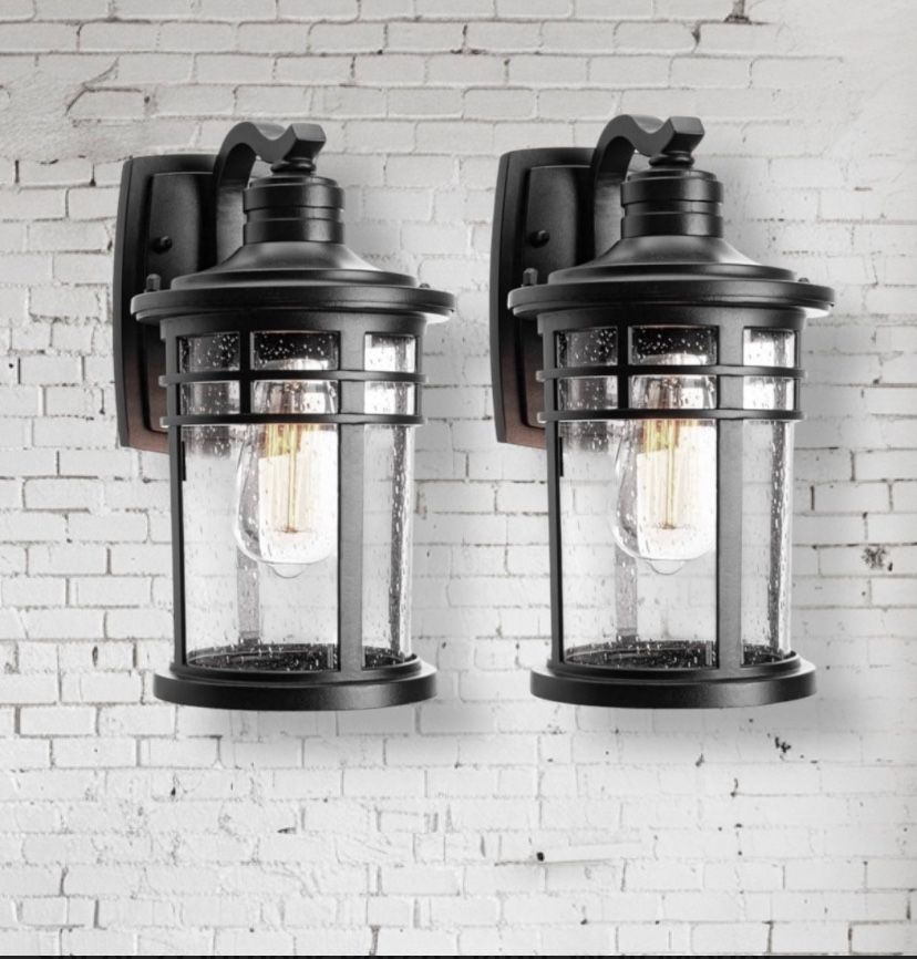 Set of 2 Outdoor Porch Lights Wall Mount