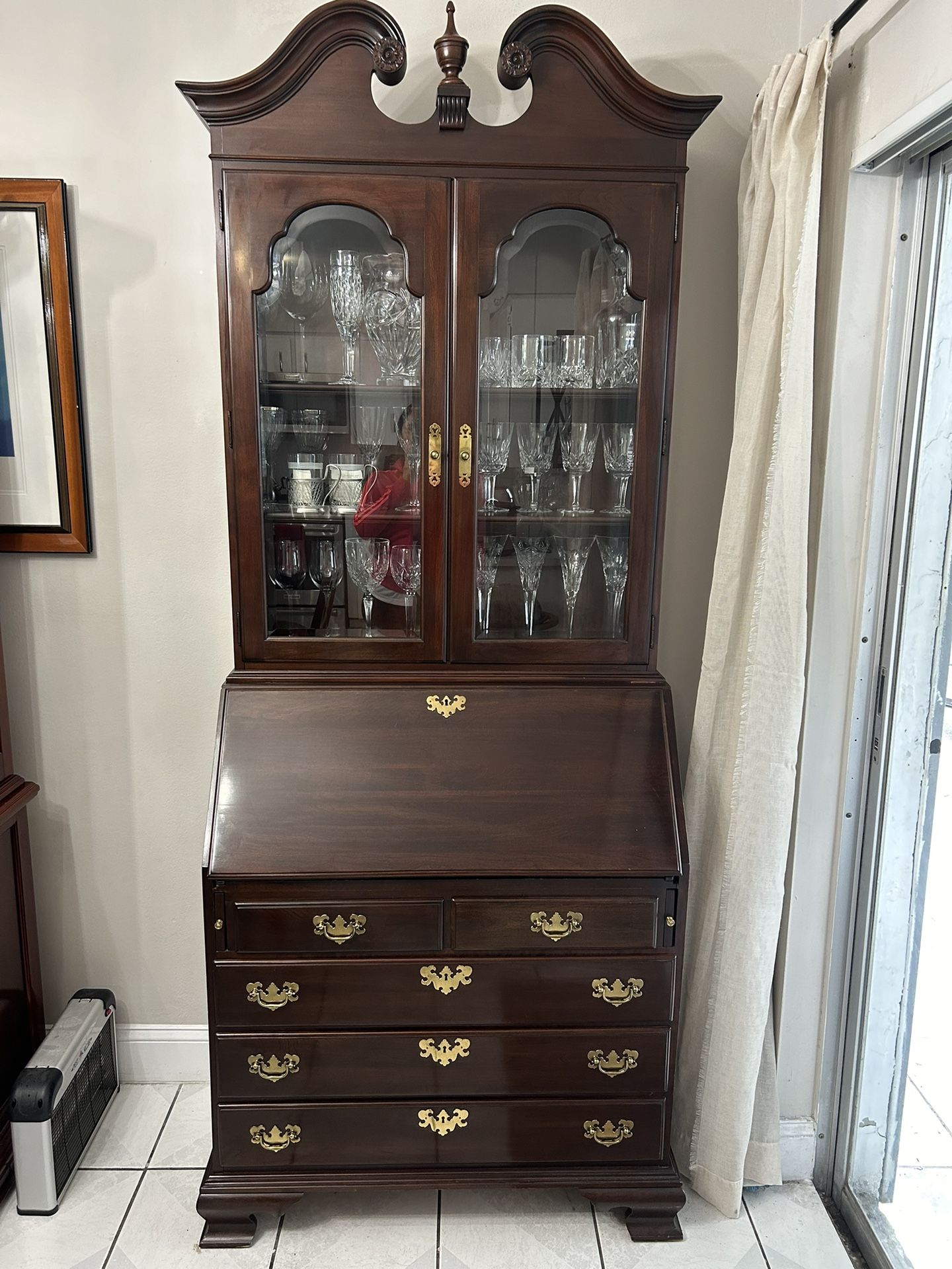 Ethan Allen Georgian Court Cherry Secretary Desk (Items Inside Not Included)