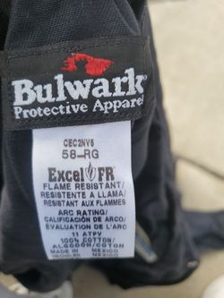 Overall bulwark flame resistant 58rg