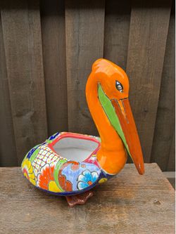 Mexican Talavera Pelican Planters, Pottery, Clay Pot Pots.