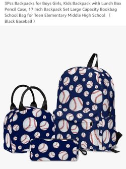 3 Pc Backpack and lunchbox 