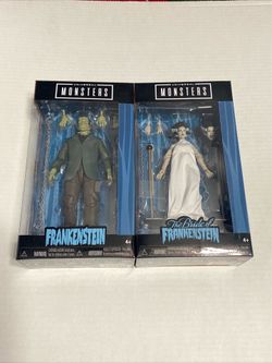 Tattoo decorations Frankenstein and bride of Frankenstein figurines