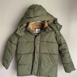 Gap Kids Boys Size Small 6/7 Winter Puffer Jacket Coat Sherpa Lined Heavy Duty Warm 