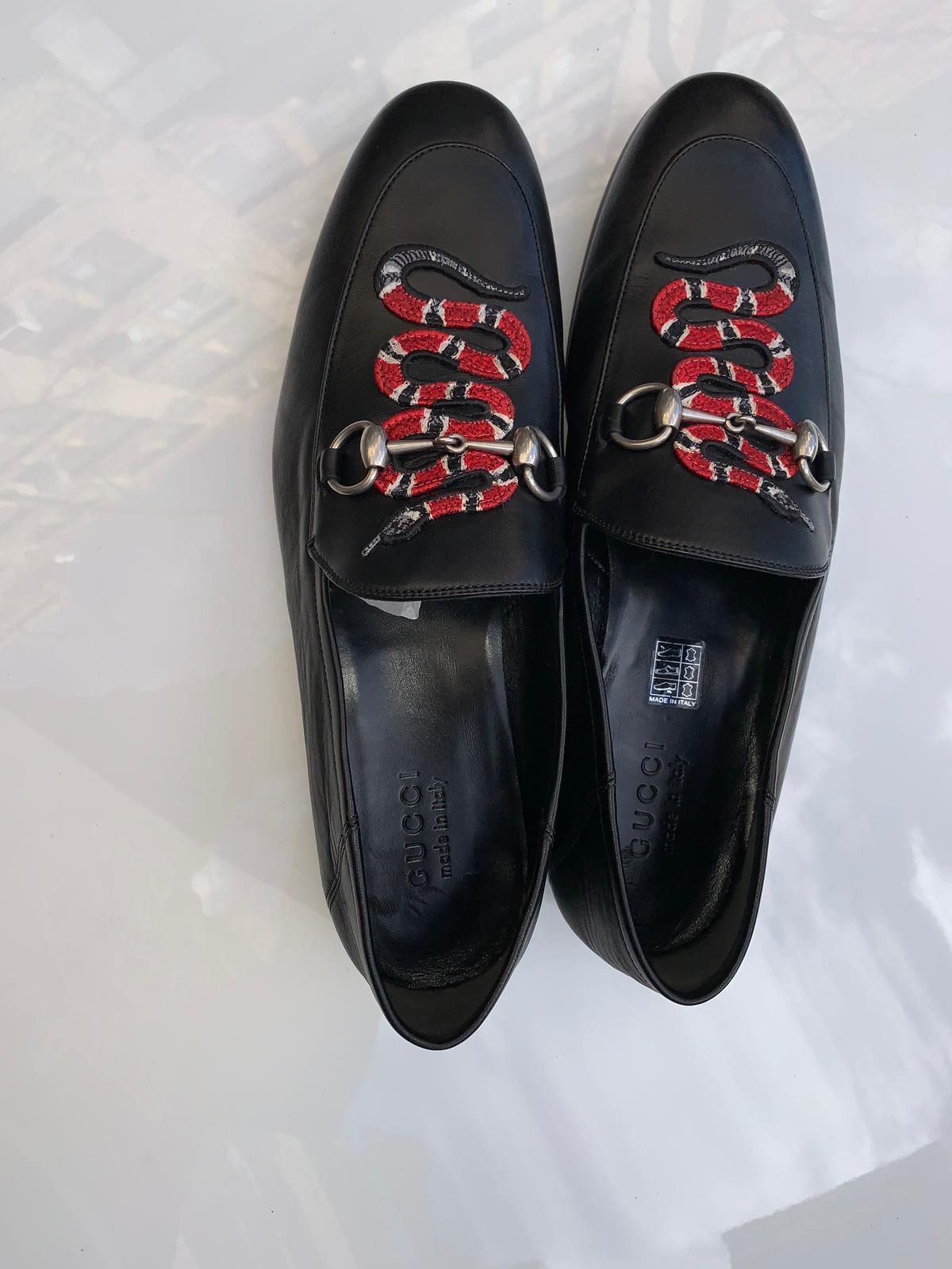 Leather loafer with kingsnake sale