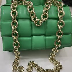 New Green Gold Chain Crossbody
