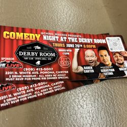 Comedy Show Tickets 🎟️ The Derby Room Pomona 