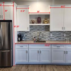Kitchen cabinets, counter, sink. Complete casita kitchen.