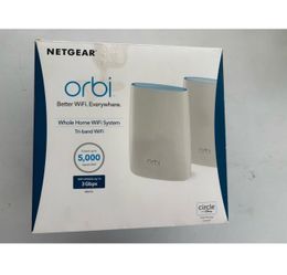 Netgear Orbi AC3000 Trri-Band Wireless Router - White, Pack of 2 RBK50 NOB