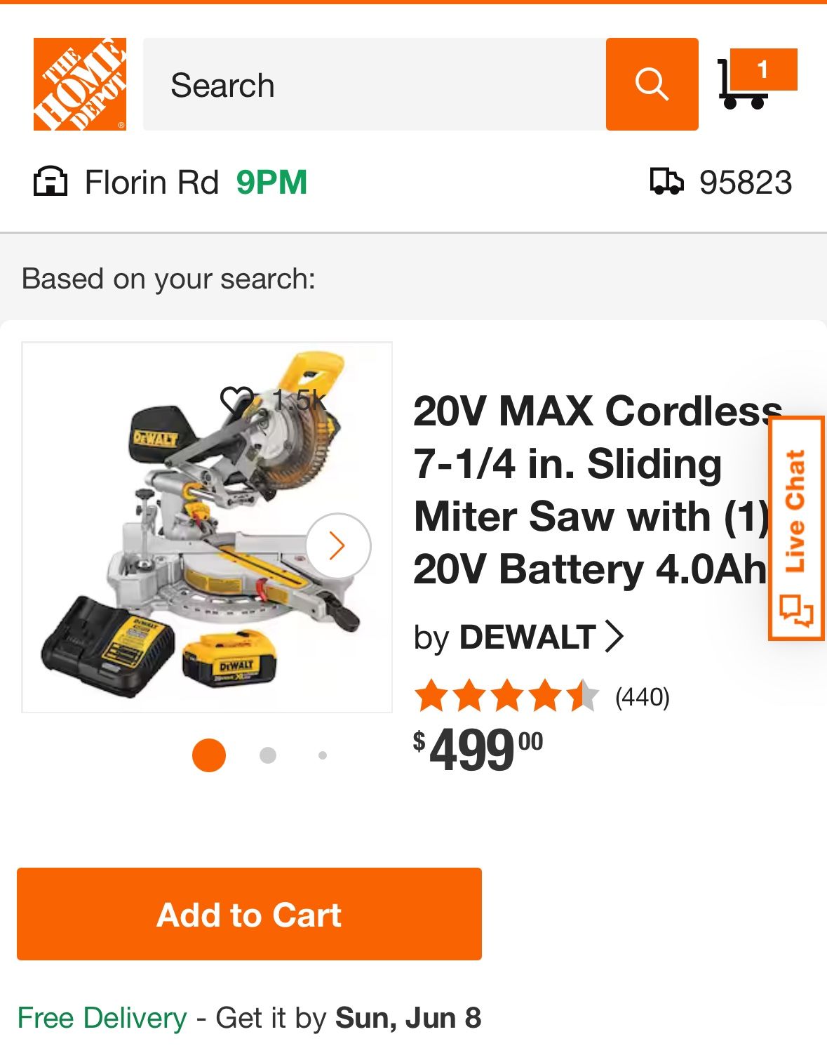 Dewalt Miter Saw 20v Battery And Charger New