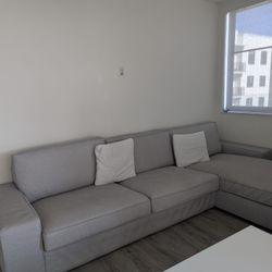 Big and comfortable sofa with chaise