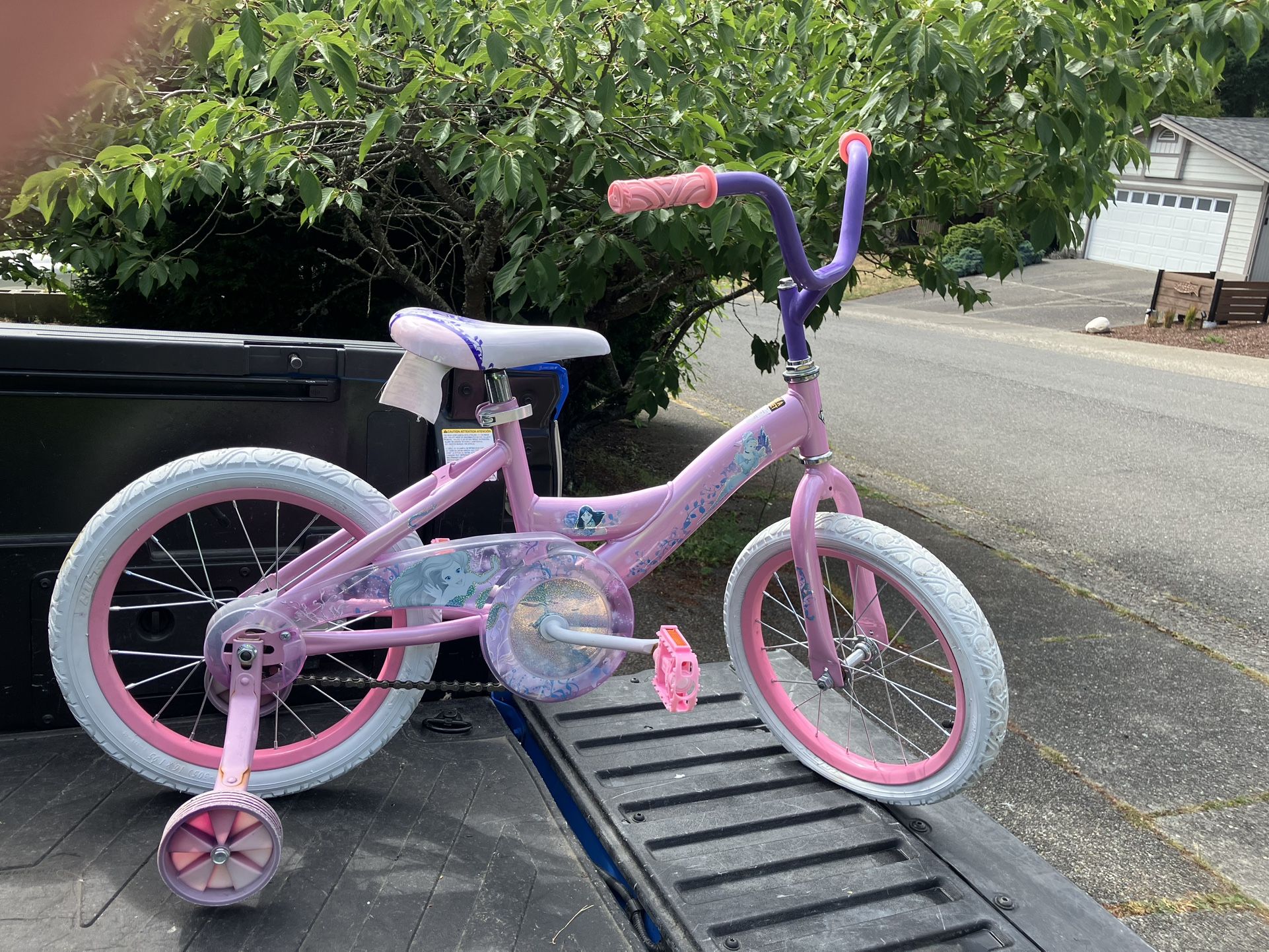 Child Kid Children Bike Disney Princess 16” Wheels With Training Wheels Bicycle Tricycle Trike in Good Condition
