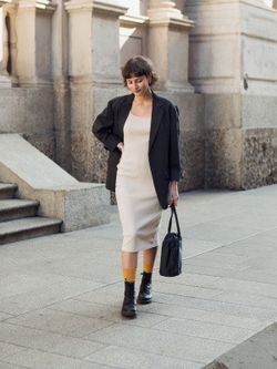 Uniqlo Ribbed Square Neck Sleeveless Dress Sz S